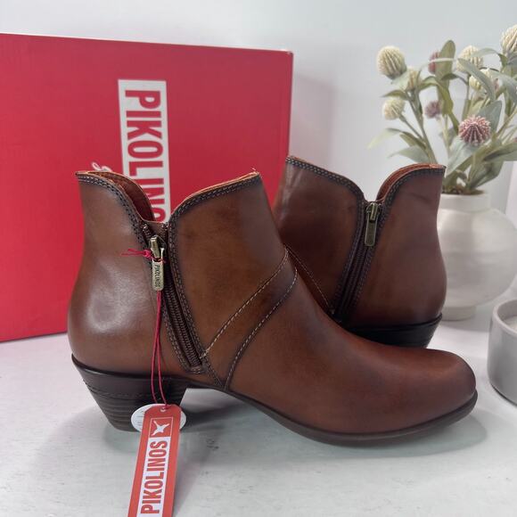 Pikolinos Rotterdam Leather Ankle Booties 902-8932 Brown Women 10.5/EU 41 NWB - Picture 6 of 11